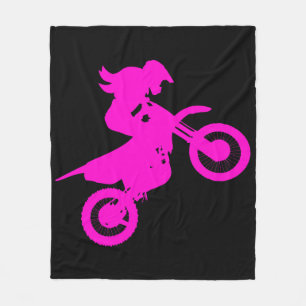 Girl Dirt Bike Fleece Blanket