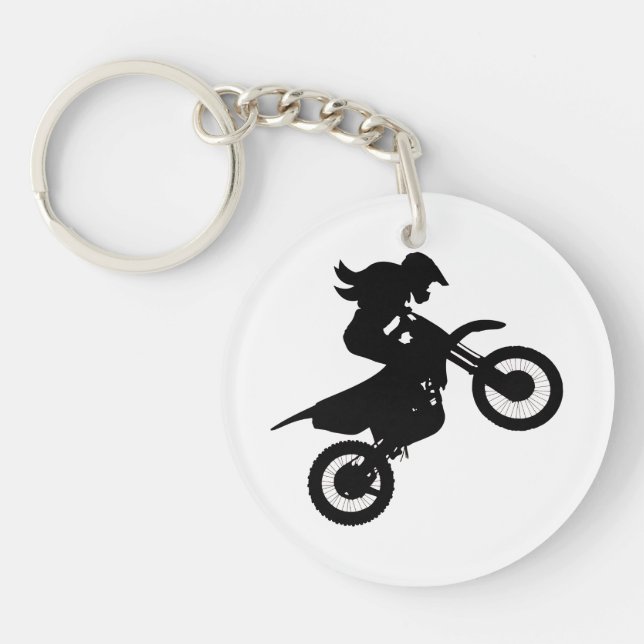 Girl Dirt Bike   Key Ring (Front)