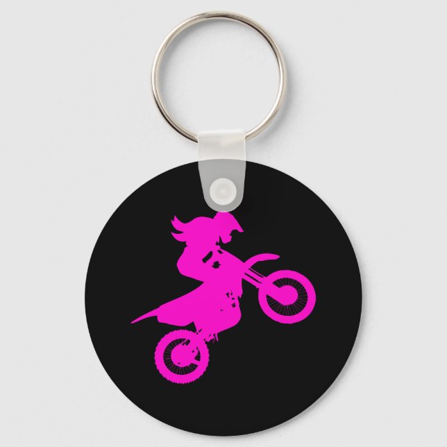 Girl Dirt Bike   Key Ring (Front)