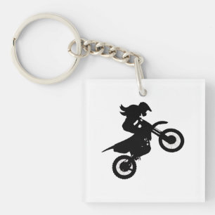 Girl Dirt Bike Key Ring