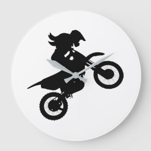 Girl Dirt Bike   Large Clock