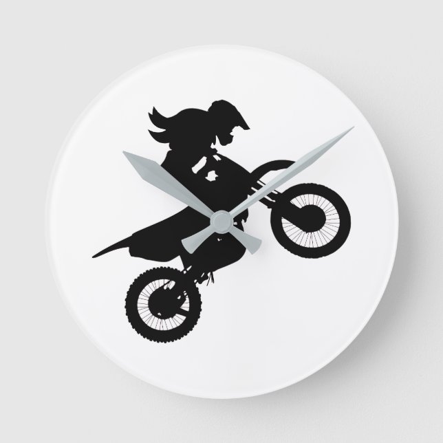 Girl Dirt Bike  Round Clock (Front)