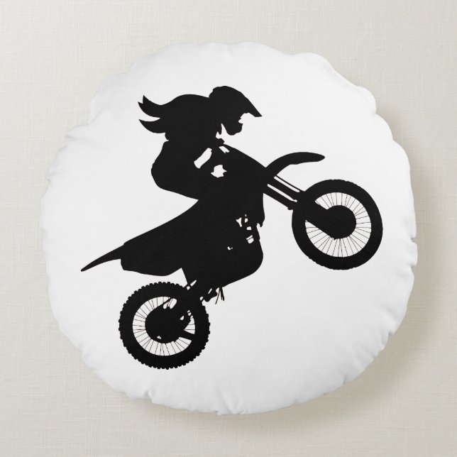 Girl Dirt Bike   Round Cushion (Front)
