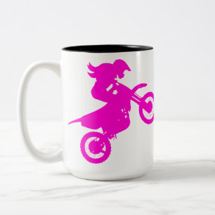 Girl Dirt Bike Two-Tone Coffee Mug