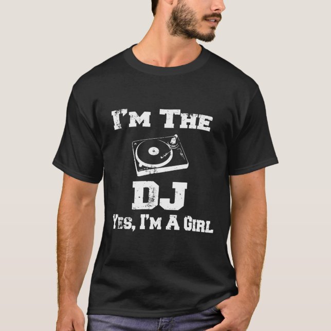 Girl Dj Vintage Turntable Shirt (Front)