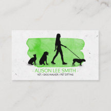 Girl Dog walker / Pet Care Sitting Business Card