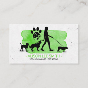 Girl Dog walker / Pet Care Sitting Business Card