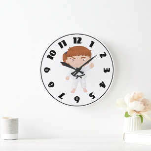 Girl Doing Karate Clock
