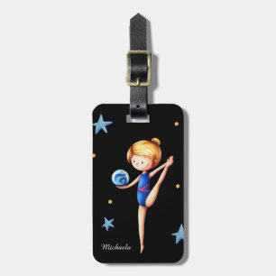 Girl doing rhythmic gymnastics with ball luggage tag