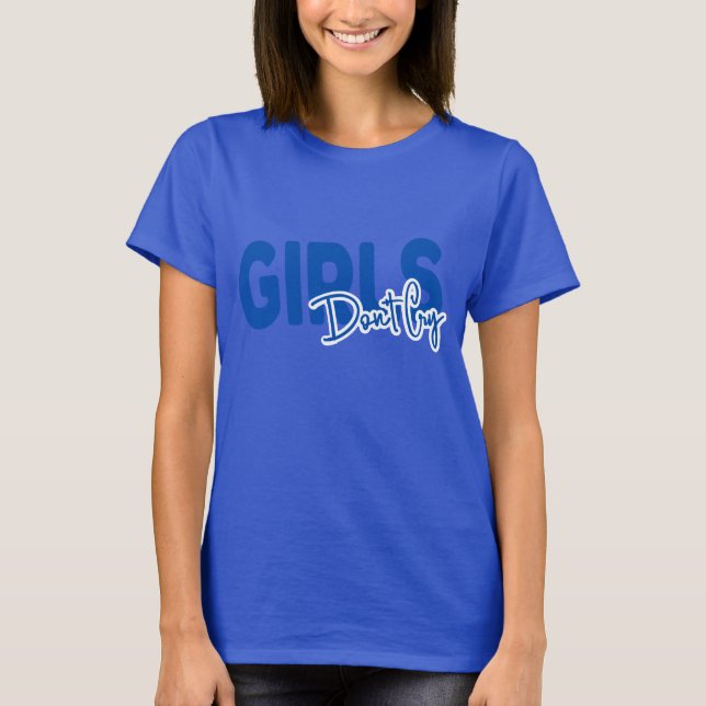 Girl Don't cry typograpy deep royal T-shirt (Front)