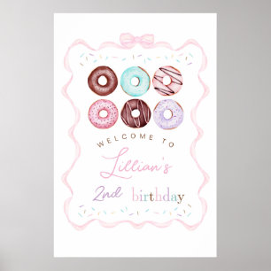 Girl Doughnut Birthday Party Welcome Sign
