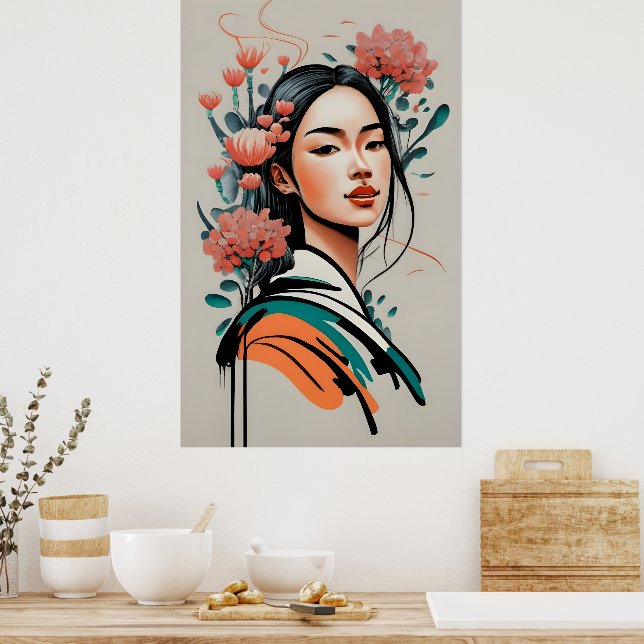 girl drawing poster (Kitchen)