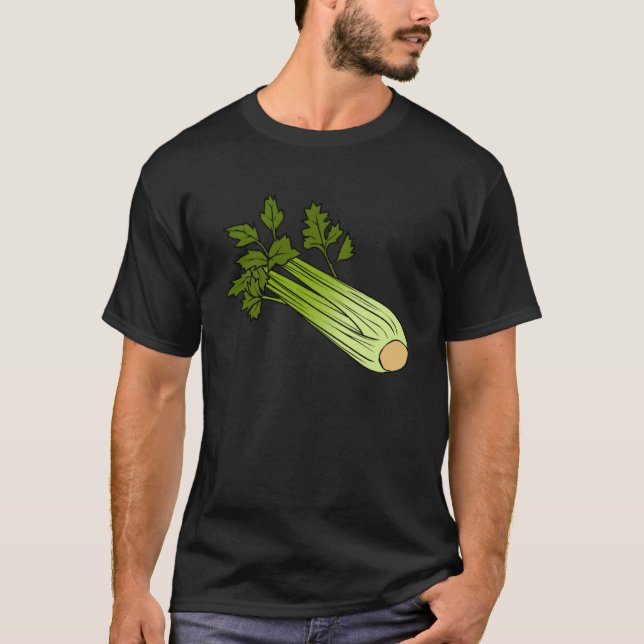 Girl Eating Celery Ironic Quote Vegeatables T-Shirt (Front)