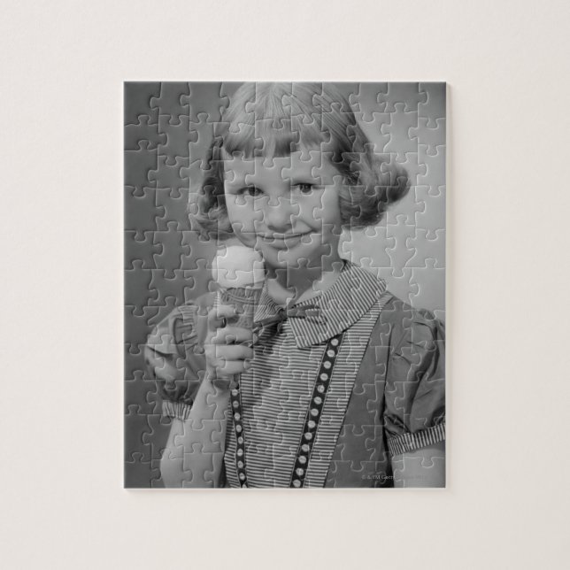 Girl Eating Ice Cream Jigsaw Puzzle (Vertical)
