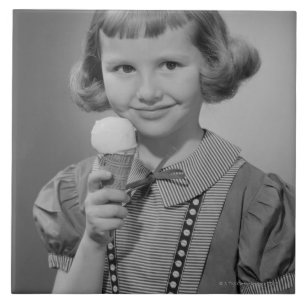 Girl Eating Ice Cream Tile