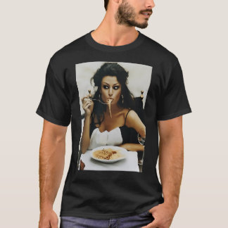 Girl Eating Spaghetti - Sophia Loren  T-Shirt