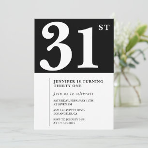 Girl Elegant 31st birthday invitation Chic Simple