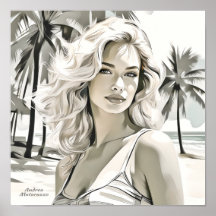 Girl Elegant in Black and White