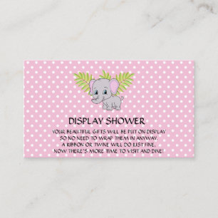 Girl Elephant Baby Shower Display Shower Pink Enclosure Card