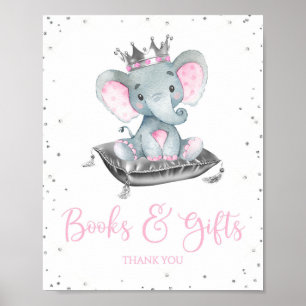 Girl Elephant Baby Shower Gift Table Sign