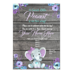 Purple Elephant Girl Shower Gifts Gift Ideas Zazzle Uk