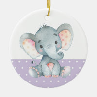 Girl Elephant Baby Shower Purple