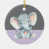Girl Elephant Baby Shower Purple