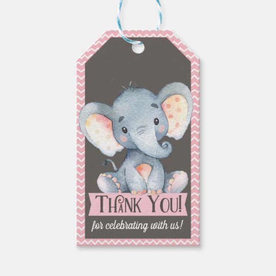 elephant baby shower thank you tags