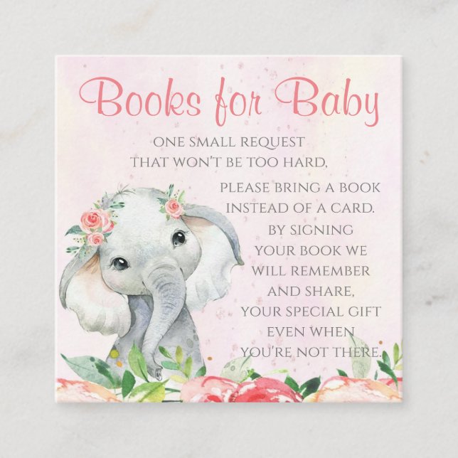 Girl Elephant Book Request Cards (Front)
