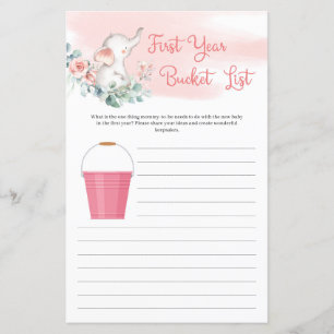 Girl Elephant Eucalyptus Bucket List First Year