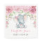 Girl Elephant Paper Napkin Pink Floral Baby Shower