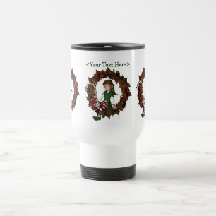 Girl Elf Personalised Christmas Holiday Travel Mug