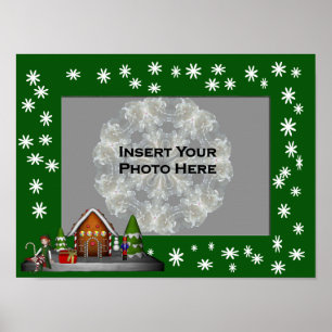 Girl Elf Scene Holiday Frame Add Photo Poster