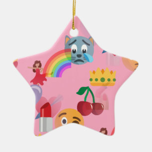 girl emoji ceramic tree decoration