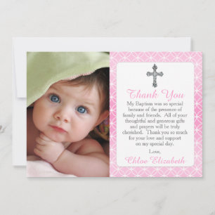 Girl Eternity Rings Cross Photo Baptism Thank You