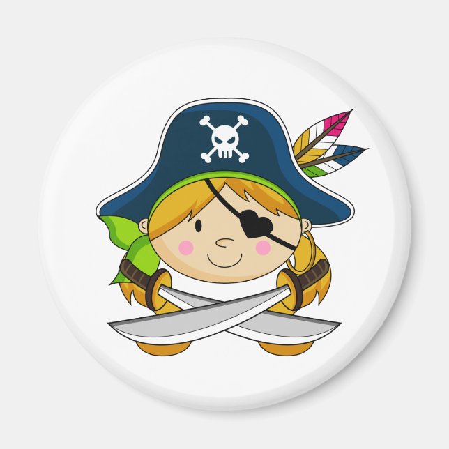 Girl Eyepatch Pirate Magnet (Front)