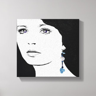 Girl face beautiful floral fashion illustration  canvas print