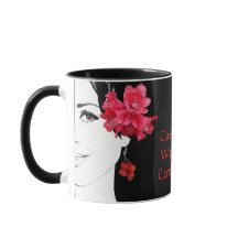 Girl face customizable floral fashion illustration