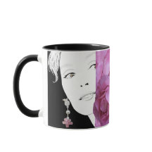 Girl face customizable floral fashion illustration