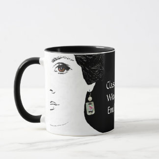 Girl face floral fashion femme customizable name mug