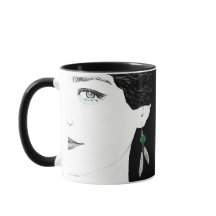 Girl face floral fashion illustration quirky