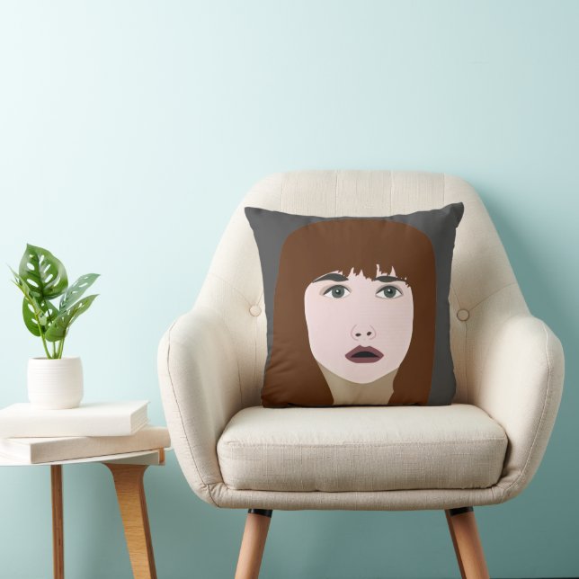 Girl Face Portrait Cushion (Chair)