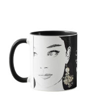 Girl face pretty floral fashion illustration funky