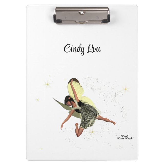 Girl Fairy With Yellow Wings Clipboard (Front)