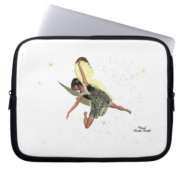 Girl Fairy With Yellow Wings Girls Laptop Case (Front)