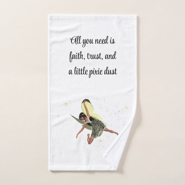 Girl Fairy With Yellow Wings Hand Towel (Hand Towel)