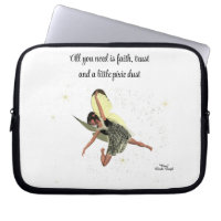Girl Fairy With Yellow Wings Quote Laptop Case