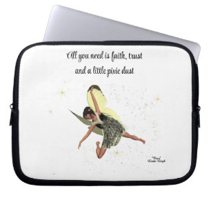 Girl Fairy With Yellow Wings Quote Laptop Case