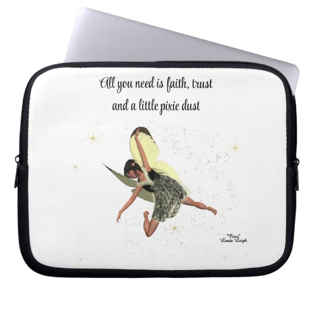 Girl Fairy With Yellow Wings Quote Laptop Case (Front)