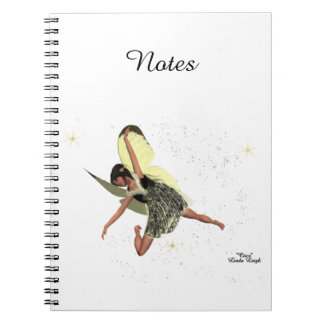 Girl Fairy With Yellow Wings Spiral Notebook